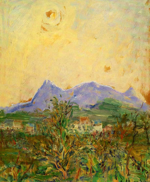 Paesaggio, sd 1947-’54, olio su compensato, cm 30x25, Caserta, collezione privata